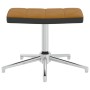 Poltrona Relax con Poggiapiedi Marrone in Velluto e PVC