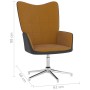 Poltrona Relax con Poggiapiedi Marrone in Velluto e PVC