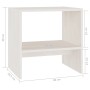 Comodino Bianco 40x30,5x40 cm in Legno Massello di Pino