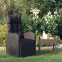 Sedia da Giardino Reclinabile con Cuscino in Polyrattan Nero