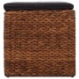 Panca in Giunco con 3 Ceste 105x40x42 cm Marrone