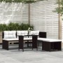 Set Divani da Giardino 4 pz in Polyrattan Marrone