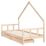 Giroletto Bambini con Cassetti 90x200 cm Legno Massello di Pino