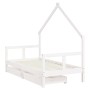 Giroletto Bambini con Cassetti Bianco 80x160 cm Massello Pino