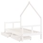 Giroletto Bambini con Cassetti Bianco 80x160 cm Massello Pino