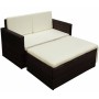 Set Divani da Giardino 2 pz con Cuscini in Polyrattan Marrone