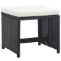 Set da Pranzo da Giardino 13 pz con Cuscini in Polyrattan Nero