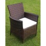 Set da Pranzo da Giardino 9 pz con Cuscini Polyrattan Marrone