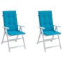 Cuscini per Sedie 2 pz Blu 120x50x3 cm in Tessuto
