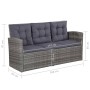 Set Divani da Giardino 6 pz con Cuscini in Polyrattan Grigio