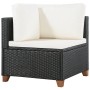 Set Divani da Giardino 4 pz con Cuscini in Polyrattan Nero