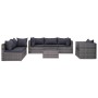 Set Divani da Giardino 7 pz con Cuscini in Polyrattan Grigio