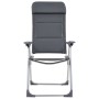 Sedie da Campeggio 2 pz in Alluminio Grigio 58x69x111 cm