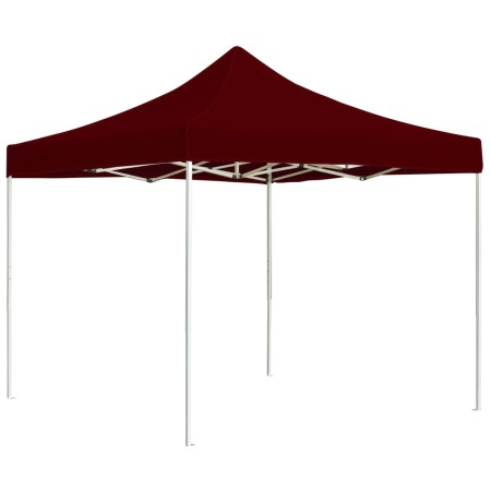 Gazebo Professionale Pieghevole in Alluminio 3x3 m Rosso Vino