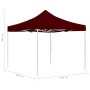 Gazebo Professionale Pieghevole in Alluminio 3x3 m Rosso Vino