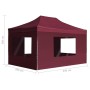 Gazebo Professionale Pieghevole Alluminio Pareti 4,5x3m Rosso