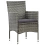 Set Divani da Giardino 4 pz con Cuscini in Polyrattan Grigio