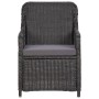 Set Bistrot da Giardino 3 pz con Cuscini in Polyrattan Nero