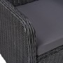 Set Bistrot da Giardino 3 pz con Cuscini in Polyrattan Nero