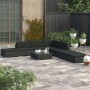 Set Divani da Giardino 8 pz con Cuscini in Polyrattan Nero