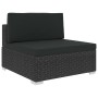 Set Divani da Giardino 8 pz con Cuscini in Polyrattan Nero