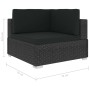 Set Divani da Giardino 8 pz con Cuscini in Polyrattan Nero