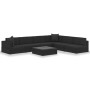 Set Divani da Giardino 7 pz con Cuscini in Polyrattan Nero