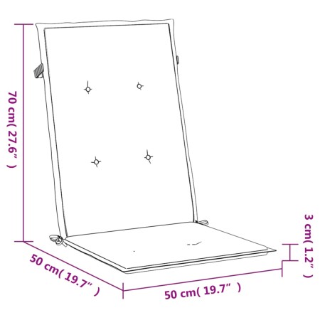 Cuscini per Sedie 2 pz Neri 120x50x3 cm in Tessuto