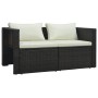 Set Divani da Giardino 6 pz con Cuscini in Polyrattan Marrone