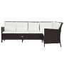 Set Divani da Giardino 3 pz con Cuscini in Polyrattan Marrone