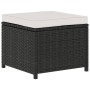 Set Divani da Giardino 5 pz con Cuscini in Polyrattan Nero