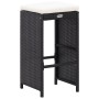 Set Bar da Giardino 9 z pz in Polyrattan Nero