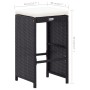 Set Bar da Giardino 9 z pz in Polyrattan Nero