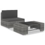 Set Divani da Giardino 2 pz in Polyrattan Grigio