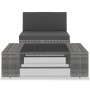 Set Divani da Giardino 2 pz in Polyrattan Grigio