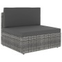 Set Divani da Giardino 2 pz in Polyrattan Grigio