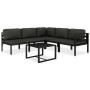 Set Divani da Giardino 6 pz con Cuscini in Alluminio Antracite