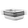 Contenitori Gastronorm 4 pz GN 1/2 65 mm in Acciaio Inox