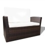 Set Divani da Giardino 4 pz con Cuscini in Polyrattan Marrone