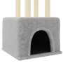 Albero per Gatti con Tiragraffi in Sisal Grigio Chiaro 133,5 cm