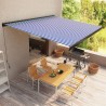 Tenda a Cassonetto Manuale 500x300 cm Blu e Bianca