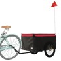 Rimorchio da Bici Nero e Rosso 45 kg in Ferro