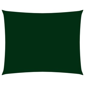 Parasole a Vela Oxford Rettangolare 3x4 m Verde Scuro