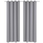 2 Pz Tende Oscuranti con Occhielli in Metallo 135x175 cm Grigie