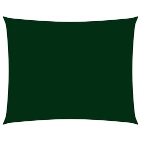 Parasole a Vela Oxford Rettangolare 4x5 m Verde Scuro