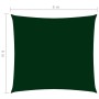 Parasole a Vela in Tela Oxford Quadrato 6x6 m Verde Scuro