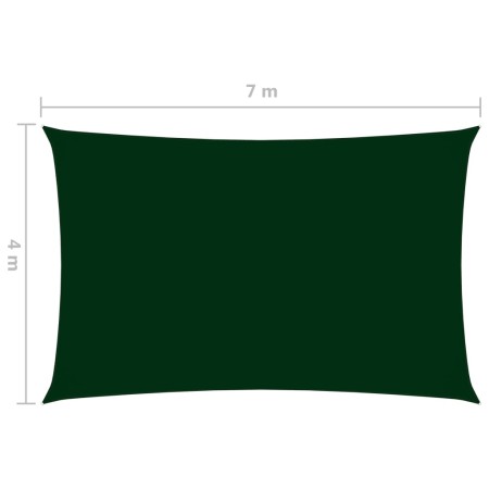 Parasole a Vela Oxford Rettangolare 4x7 m Verde Scuro