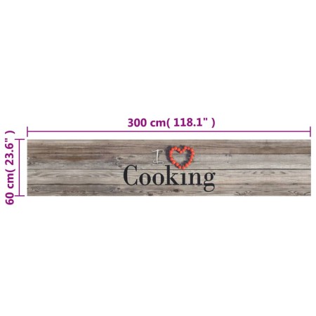 Tappeto da Cucina Lavabile Grigio Cucinare 60x300 cm Velluto