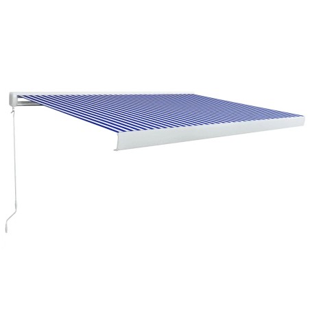 Tenda a Cassonetto Manuale 400x300 cm Blu e Bianca