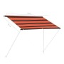 Tenda da Sole Retrattile con LED 100x150 cm Arancione e Marrone